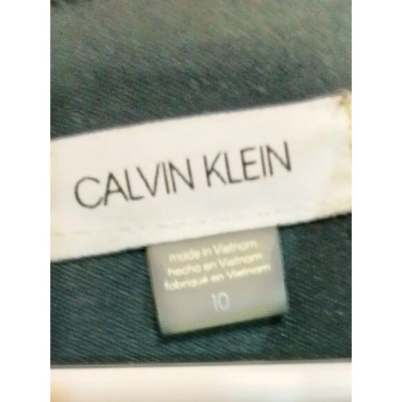 Calvin Klein dark green velvet dress - Picture 6 of 7